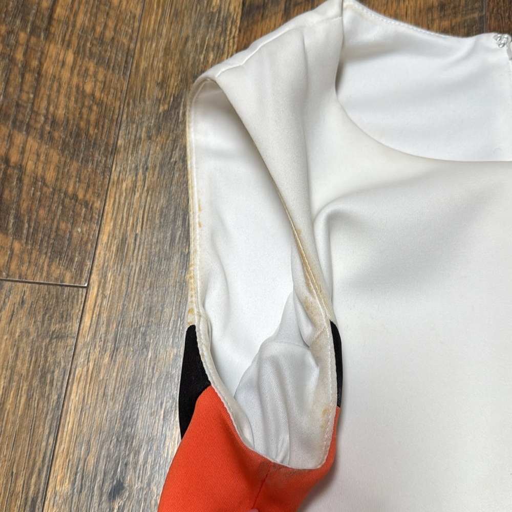 Calvin Klein White, Orange, and Pink Midi Dress - Picture 3 of 4